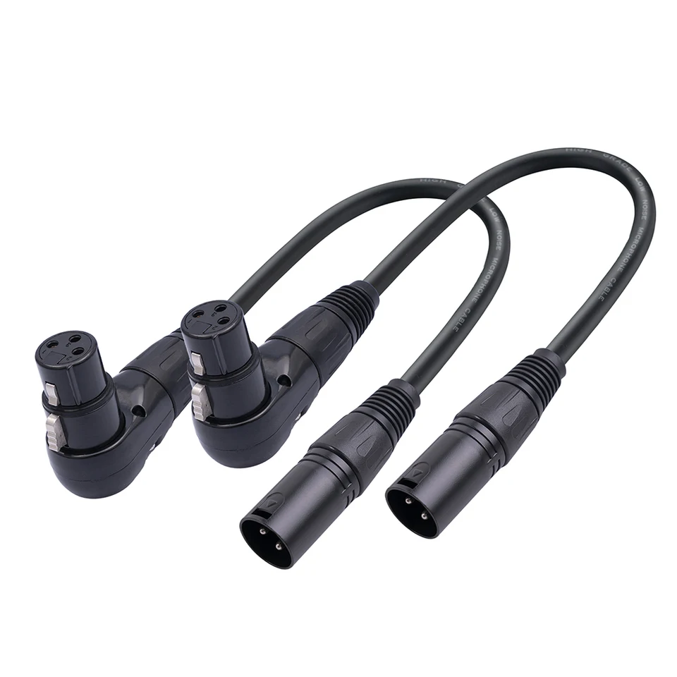 XLR Mikrofónový predlžovací adaptér Kábel 90 stupňov XLR Muž do priameho zvukového kábla konektorov XLR Mic Conector Conector Audio pre audio mixérov