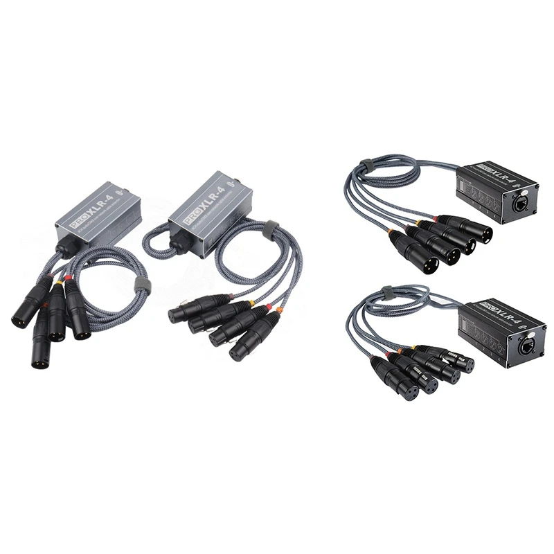 XLR Muž/ženský 4 kanálový had 3pin xlr/dmx na étercon RJ45 CAT5/CAT6 Ethernet Extender (1Pair) Black