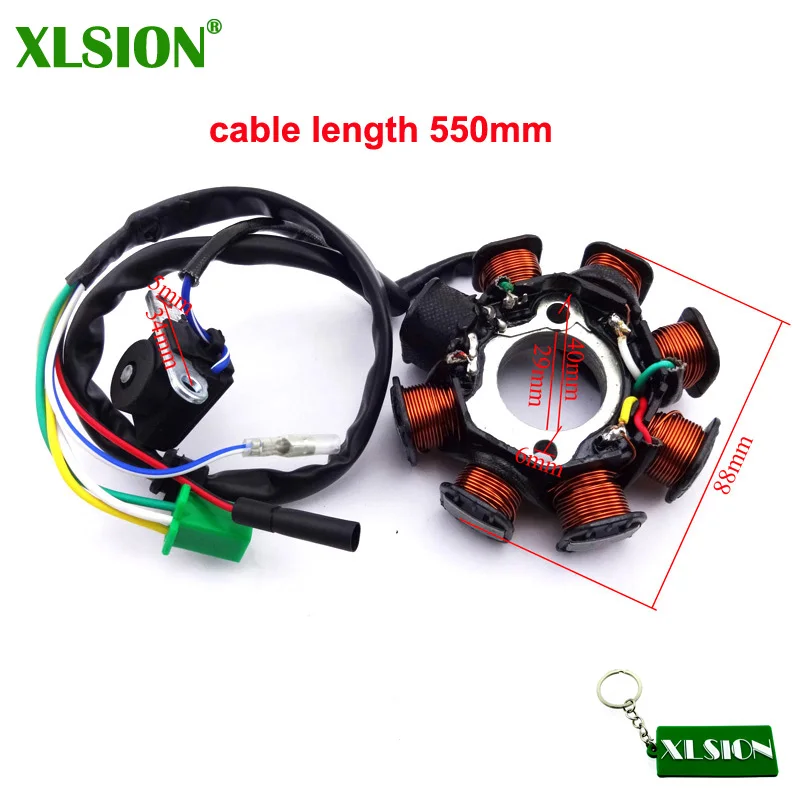 XLSION GY6 125 Zapaľovacia stator Magneto Coil 8 Poliaci cievky pre GY6 125 ccm 150 ccm Moped Scooter ATV Motocross