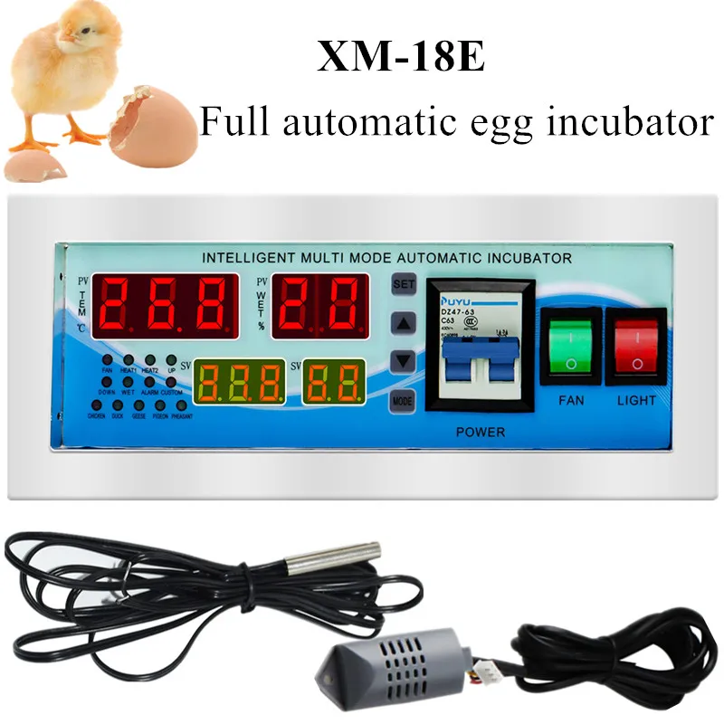 XM-18E Úplný automatický vajec Inkubátor regulátor vajec liahňový regulátor Multifunkčný regulátor regulátor teploty vlhkosti