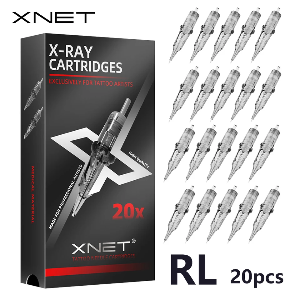 XNET röntgenová kazeta tetovanie ihiel Round Liner na jedno použitie sterilizovaná bezpečnostná tetovacia ihla pre kazetové stroje uchopenia 20ks
