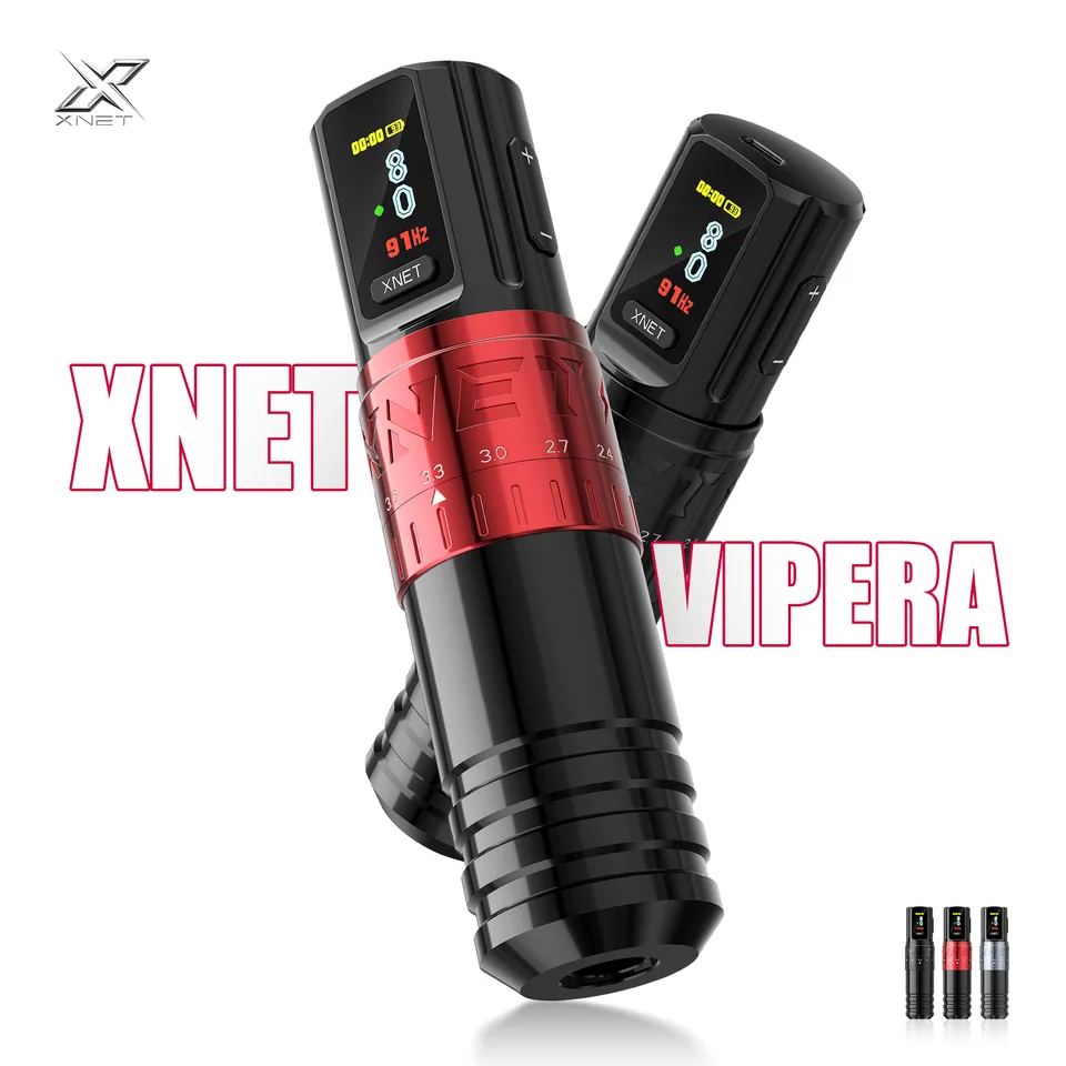 Xnet Vipera Wireless Tattoo Machine Rotaty Pen 2,4-4,2 mm nastaviteľný zdvih OLED displej 2400 mAh pre tetovací umelci