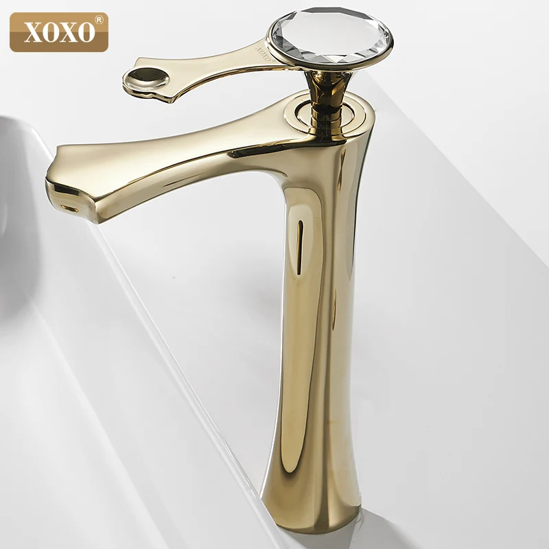 Xoxo Basin Faucet Moderný diamant čierny a zlatý kúpeľňový umývadlo Faucety v kúpeľni Mixer Tap 20085g