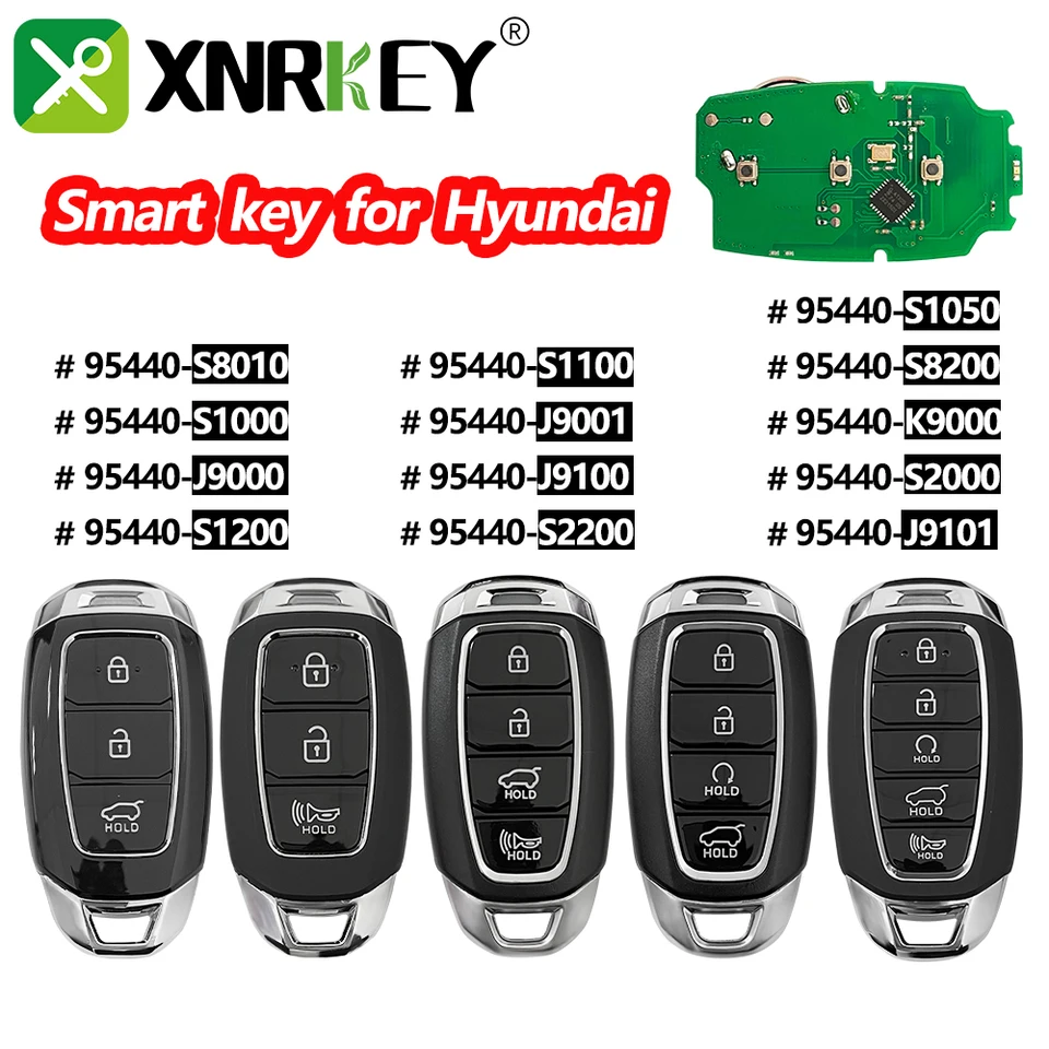 Xrnkey 3/4/5B inteligentný diaľkový automobil pre kľúč pre Hyundai Santa Fe Elantra Kona Palisade95440-S1000 95440-S1100 S2200 J4000 J9000 S2000 J91
