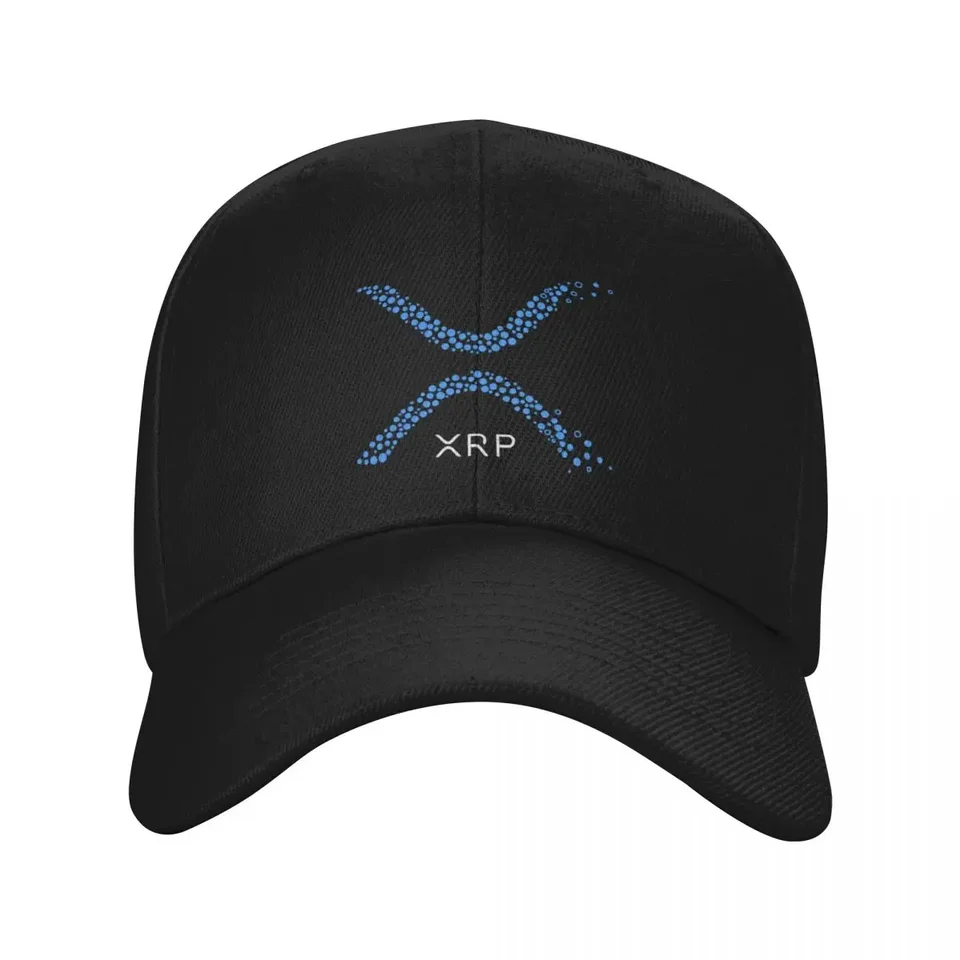 XRP zvlnenie logo kryptomeny zmiznutie - modrá baseball cap horolezecká konská čiapka ikona gentleman klobúk mužov baseball žien