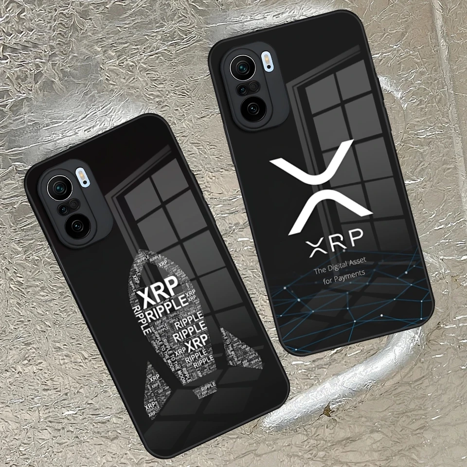 XRP zvlnenie puzdro na krypto telefón pre Xiaomi 14 13 12 11 13T 12t 11t POCO M6 M5 X6 X5 F6 F5 Ultra Pro Lite 5G Tvrdené sklo