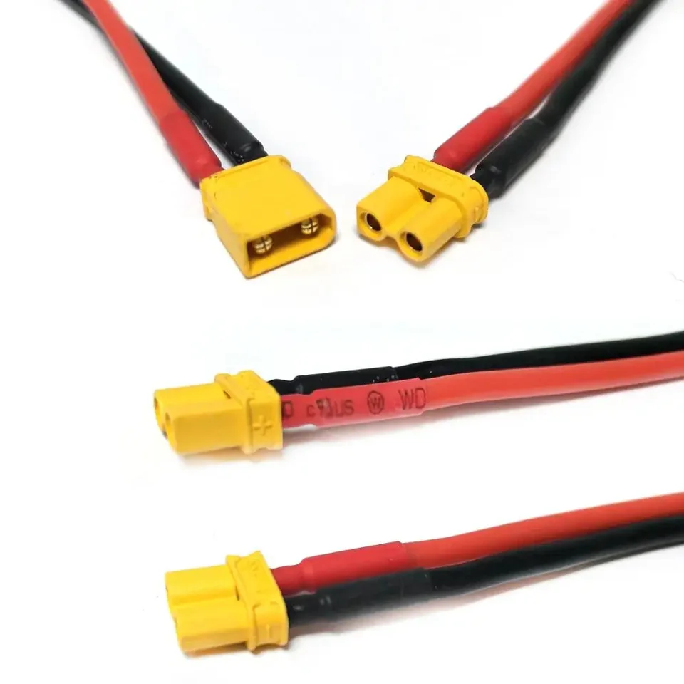 XT30 Samecká samica konektora batérie mäkký kremíkový drôt 16awg predlžovací kábel 150 mm 300 mm 450 mm