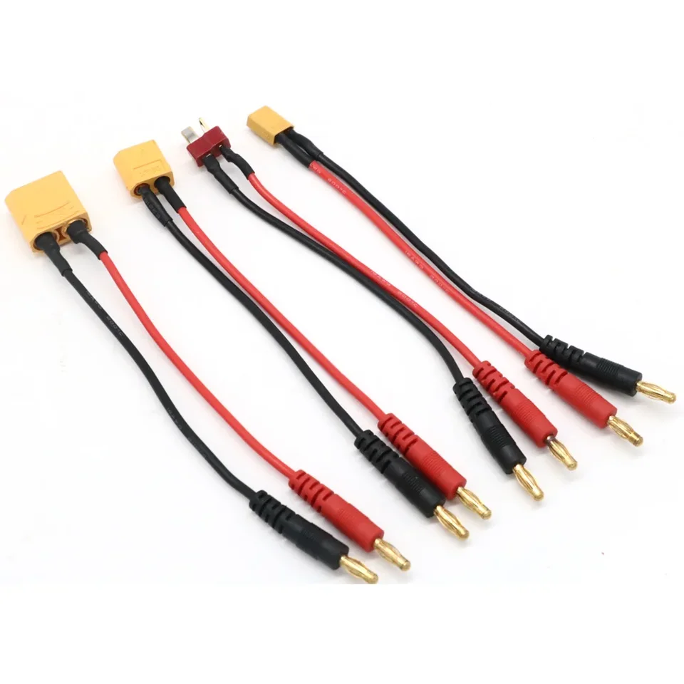 XT30 XT60 XT90 T OBCHOD PLUG OBLATNÝ KONTROLA K 4,0 mm banánové zástrčky nabíjací kábel Silikónový drôt 14awg pre LiPo batériu