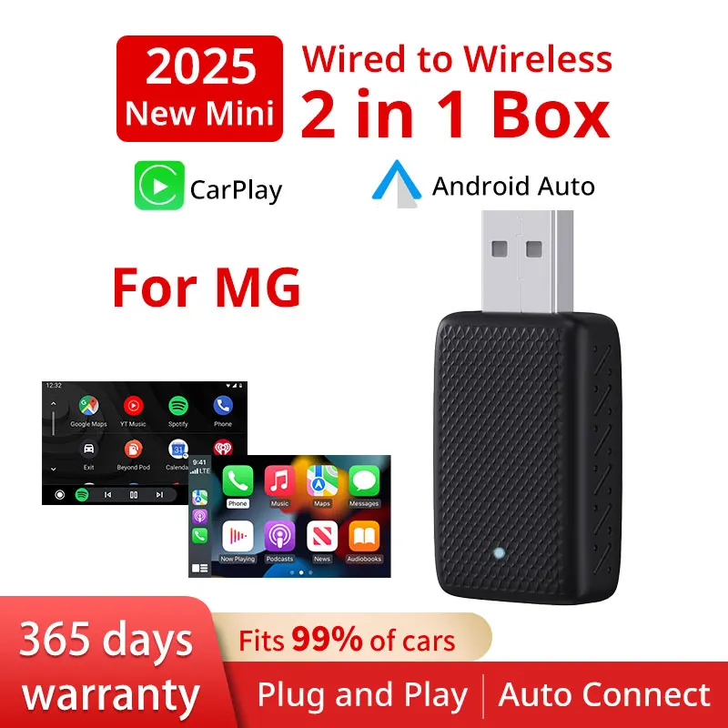Xuda Wireless CarPlay Adapter Android Auto Wireless Smart Dongle 2in1 pre Mg ZS EV Mulan Mg4 Mg5 EHS Marvel R Maxus