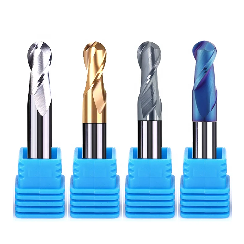Xuhan guľový nos koncového mlyna volfrámu Cutter Cutter CNC Router Bit Mleting Tool R0,5 6 mm 8 mm 10 mm HRC50 55 65 2 4 Flauta
