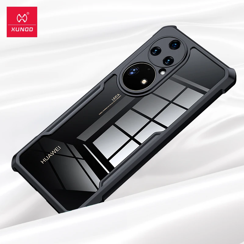Xundd Shockproof Case pre Huawei P50 Pro, ochranný priehľadný nárazník pre puzdro pre Huawei P30 P40 P50E P50PRO Cover чеххол