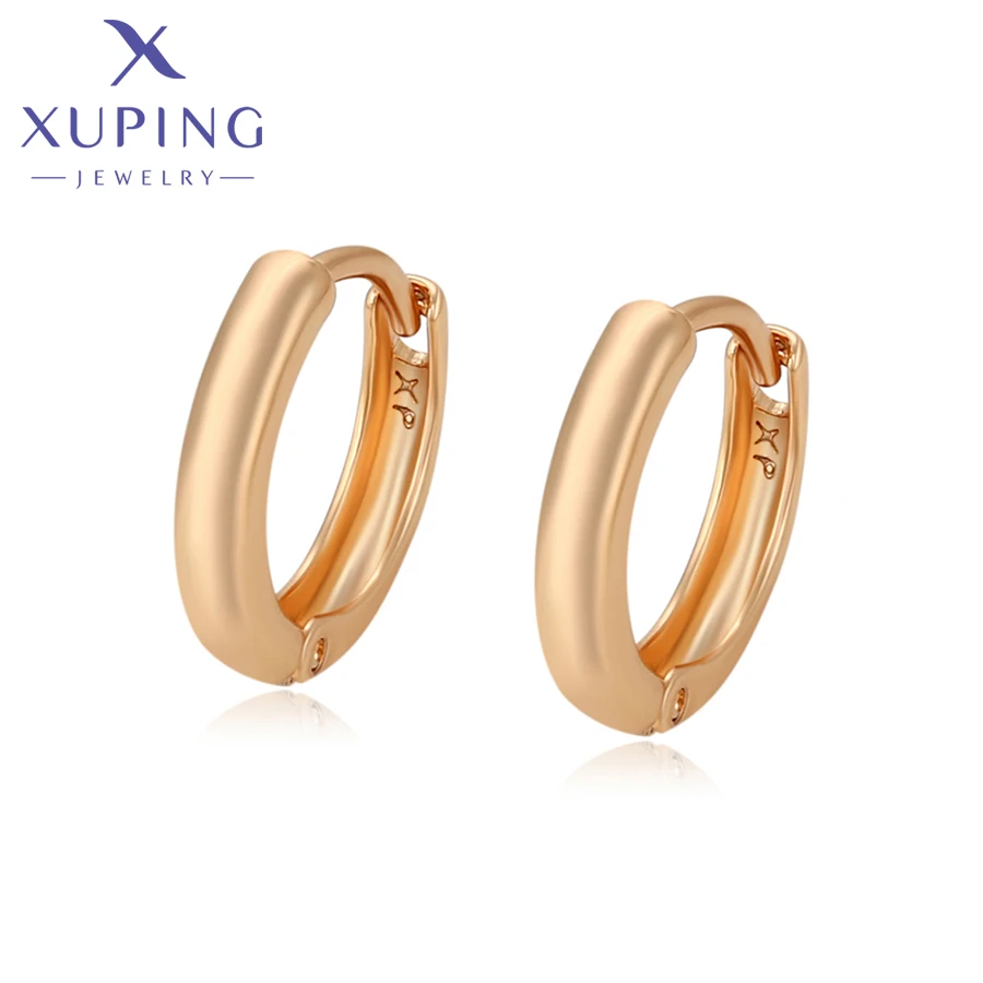 Xuping šperky Nová propagácia príchodu Simple No Stone Gold Color Huggies náušnice pre ženy Girl Party Gift X000958047