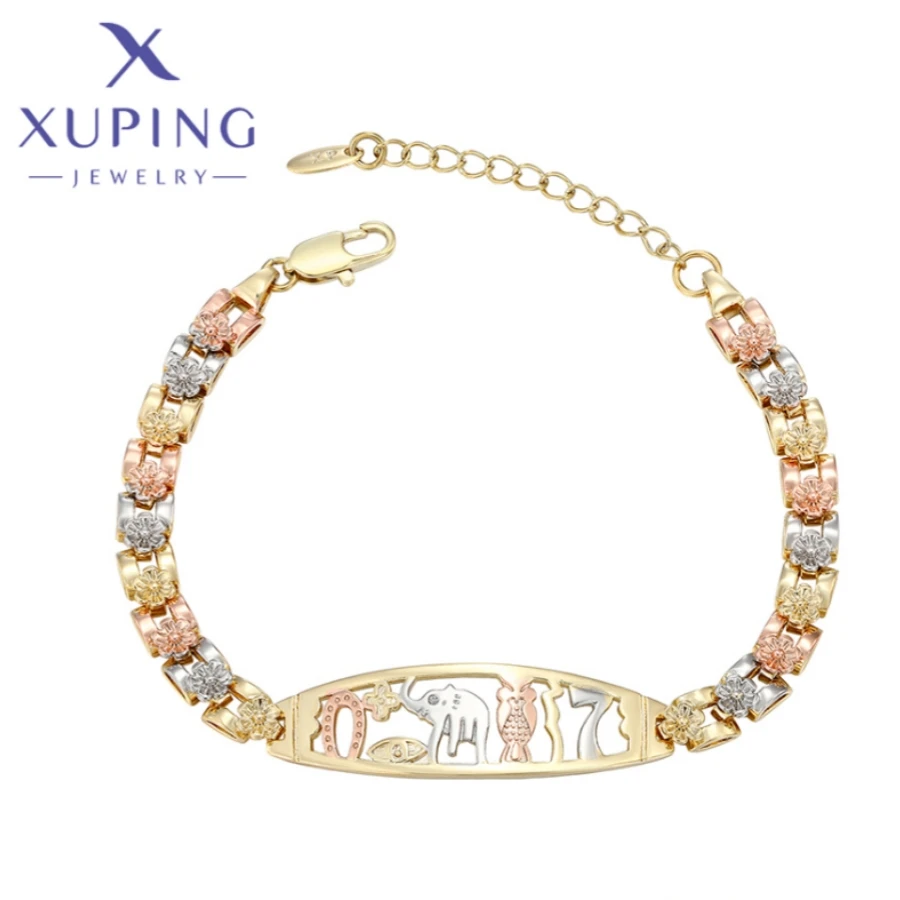 Xuping šperky nové moderné výnimočné elegantné jedinečné tvary Dámsky náramok Light Gold Color Birthday Vianočné darčeky X000675777