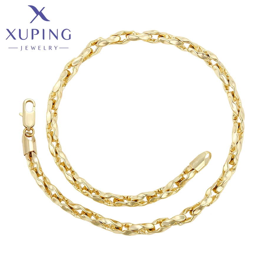 Xuping šperky nový príchod 45 cm Simple Copper Alloy náhrdelník s ľahkou zlatou farbou Ženy Vynikajúci darček X000826085