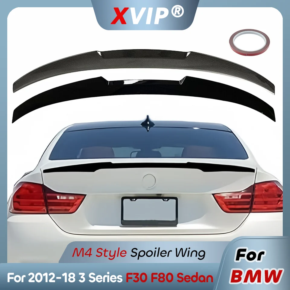 XVIP Zadný spojler krídlo M4 PSM pretekársky štýl pretekársky štýl ABS lesklé čierne uhlíkové vlákno pre BMW 2012-2018 3 sériu F30 F80 4-dverový sedan