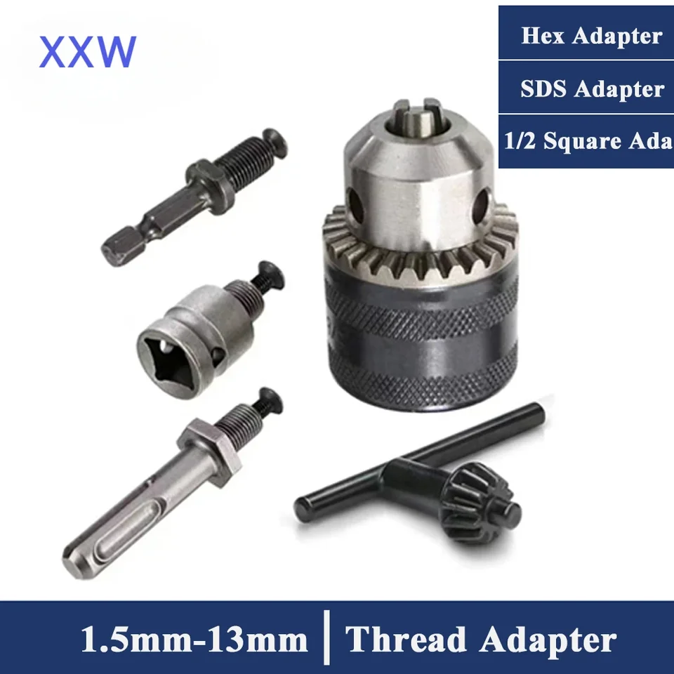 XXW 1,5 mm-13mm prevodník 1/2 20UNF Kľúčový vŕtačka vŕtačka skľučovodný adaptér HEX SDS 1/2 štvorcový nárazový vodič kľúča kľúča pripájacie tyče HEX HEX