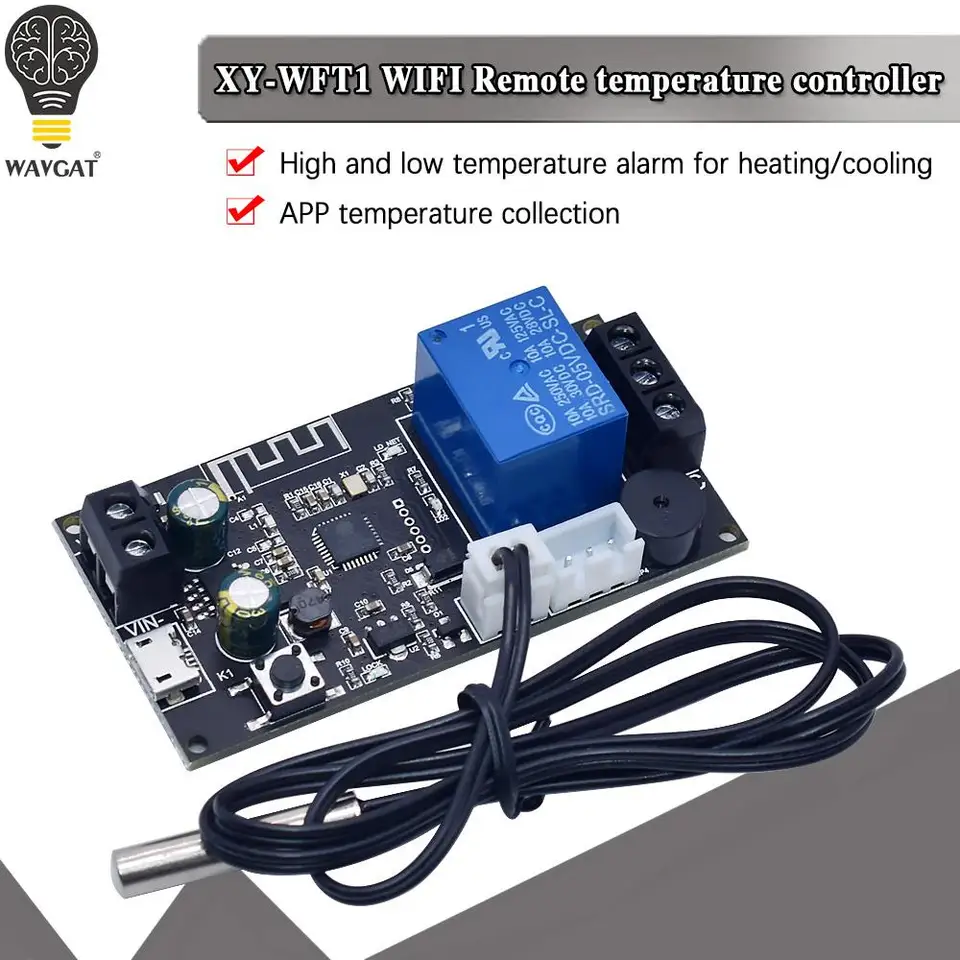 XY-WFT1 vzdialená WiFi termostat High Precision Teplotný regulátor Modul Chladenie a vykurovanie APP Zber teploty teploty