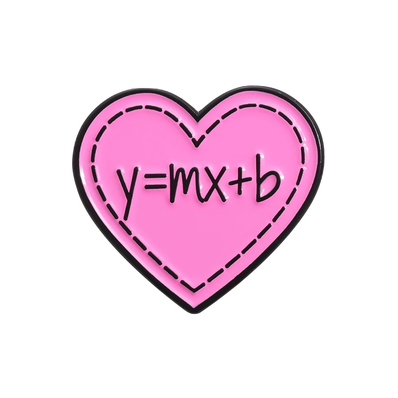 y = mx+b algebraická rovnica smaltované špendlíky Vlastné ružové milostné srdce brošne batohové odevy klopne odznaky darček pre priateľov