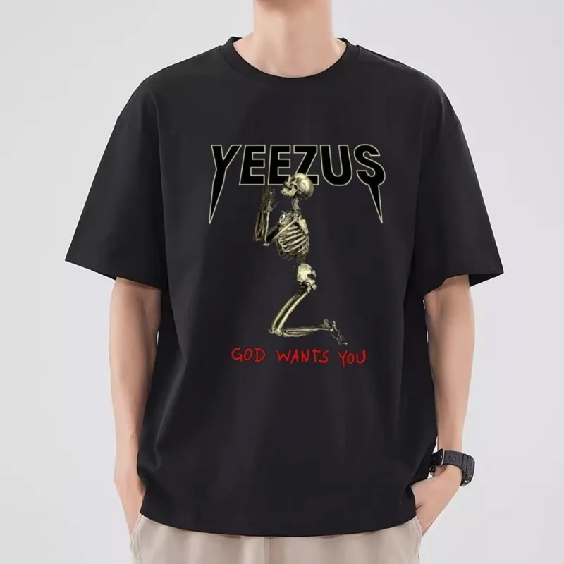 Y-Yeezus Kanye West T košele Men Kombinované oblečenie oblečenia s krátkym rukávom Módne tričko Ženy bavlna