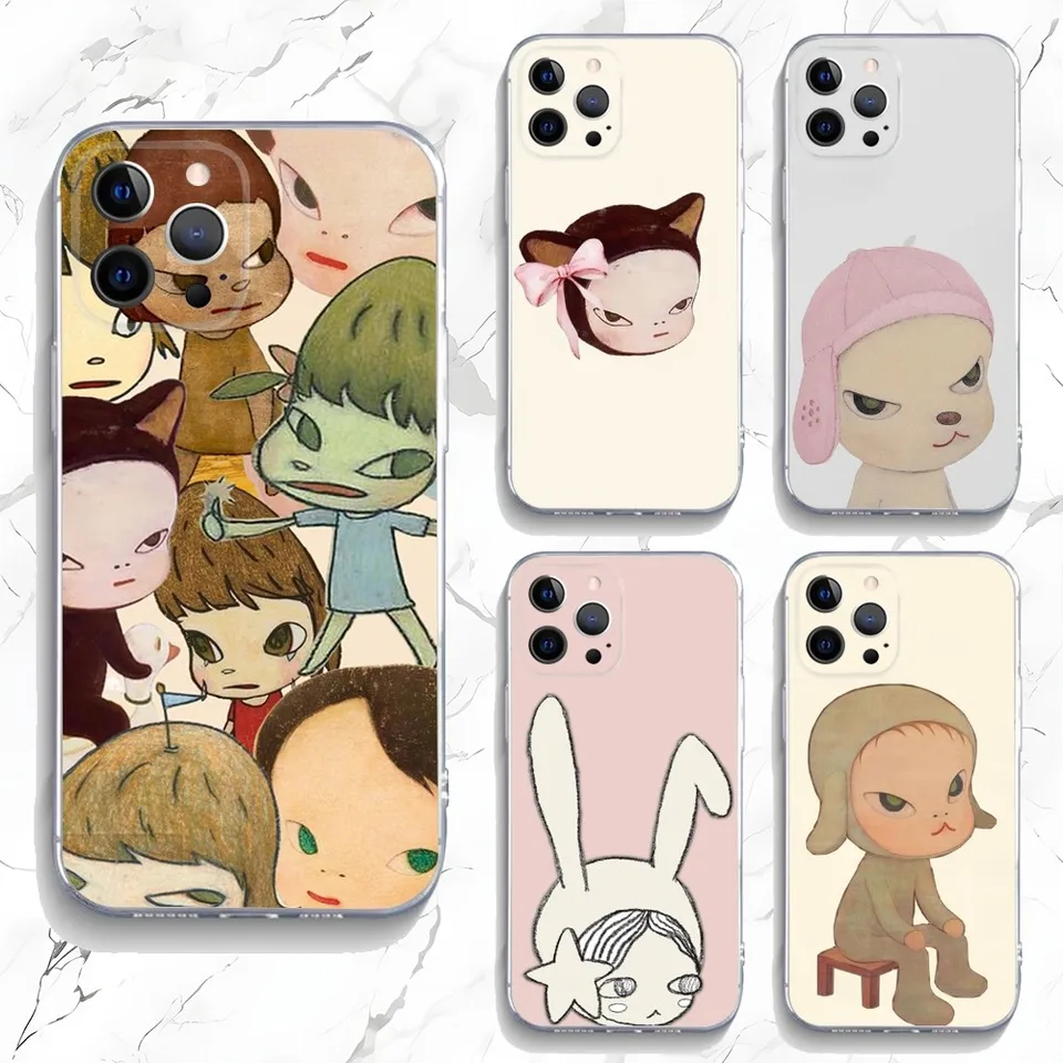 Y-Yoshitomo N-Nara Art Phone pre iPhone 16,15,14,13,12,11 Plus, Pro, Max, XR, XS, X, 7,8 Plus, SE, SE, Mini Transparent Silikone Soft Soft