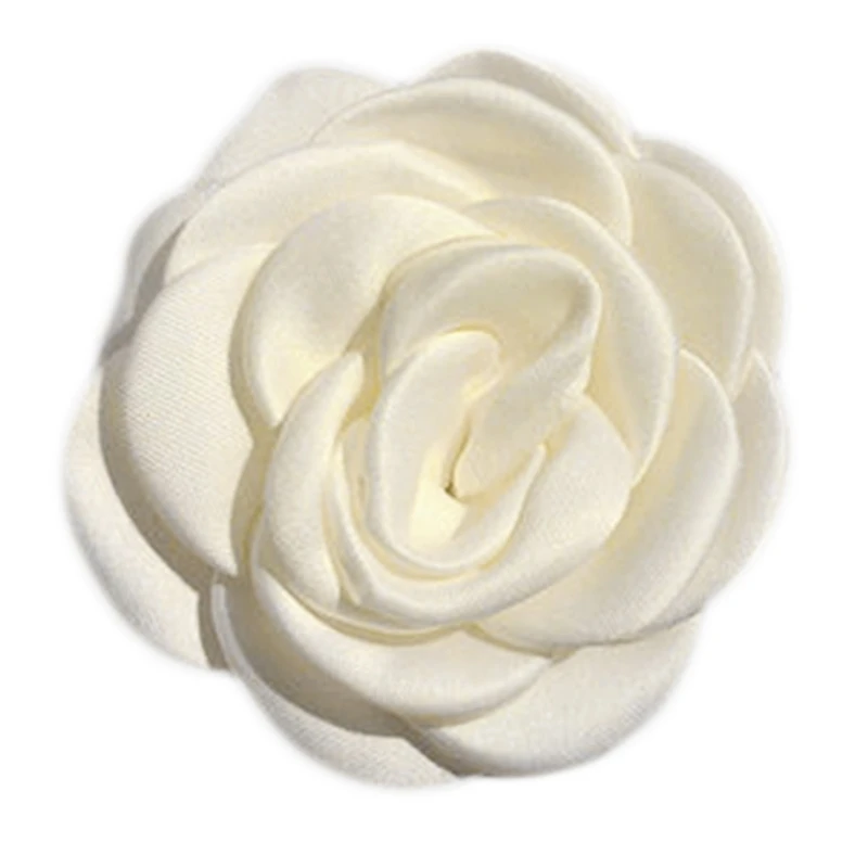 Y166 Kórejské elegantné mlieko biele kvetinové klipové klip Artificial Camellia Rose Kvetinové vlasové prvky Svadobné svadobné korzet