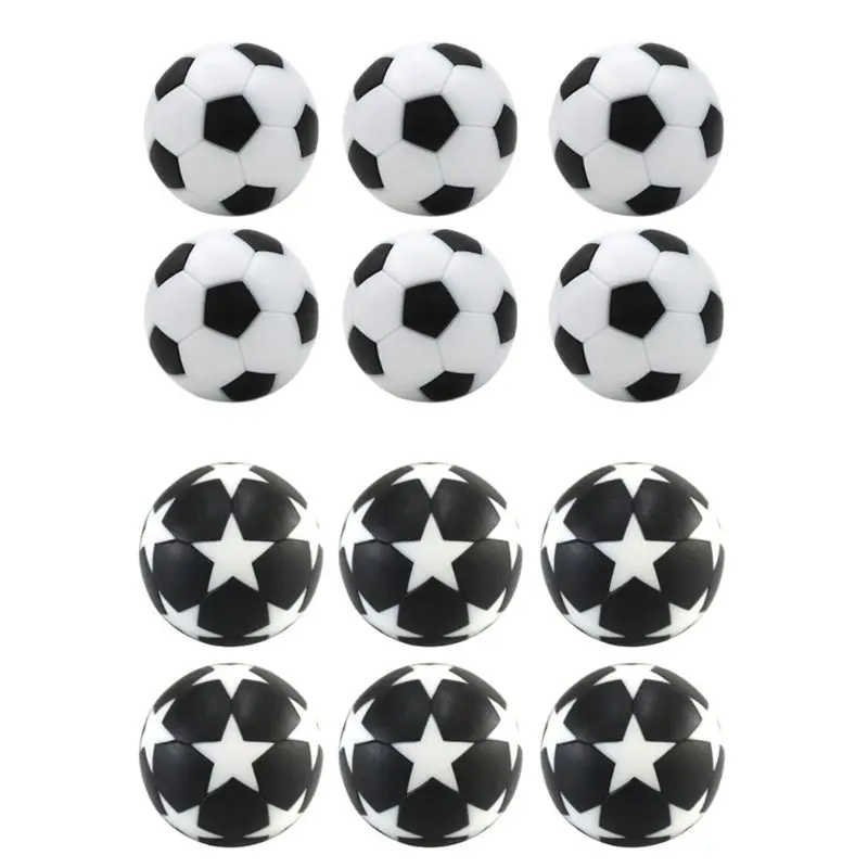 Y1UB 6ks 32 mm Mini čierny a biely guľový stolík futbal futbal futbal futbal
