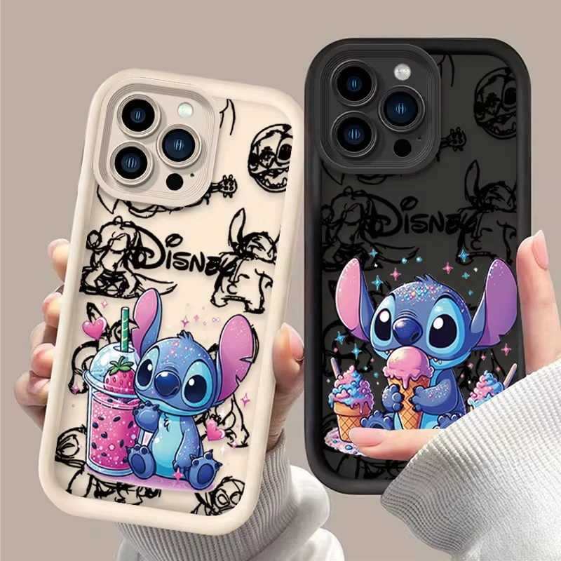Y2K Cute Cartoon Stitch Telefón Puzdro pre Xiaomi Mi 14t 14 11 Lite 12T POCO M6 F4 F5 X3 X4 X5 GT 5G Soft TPU Zadný kryt TPU