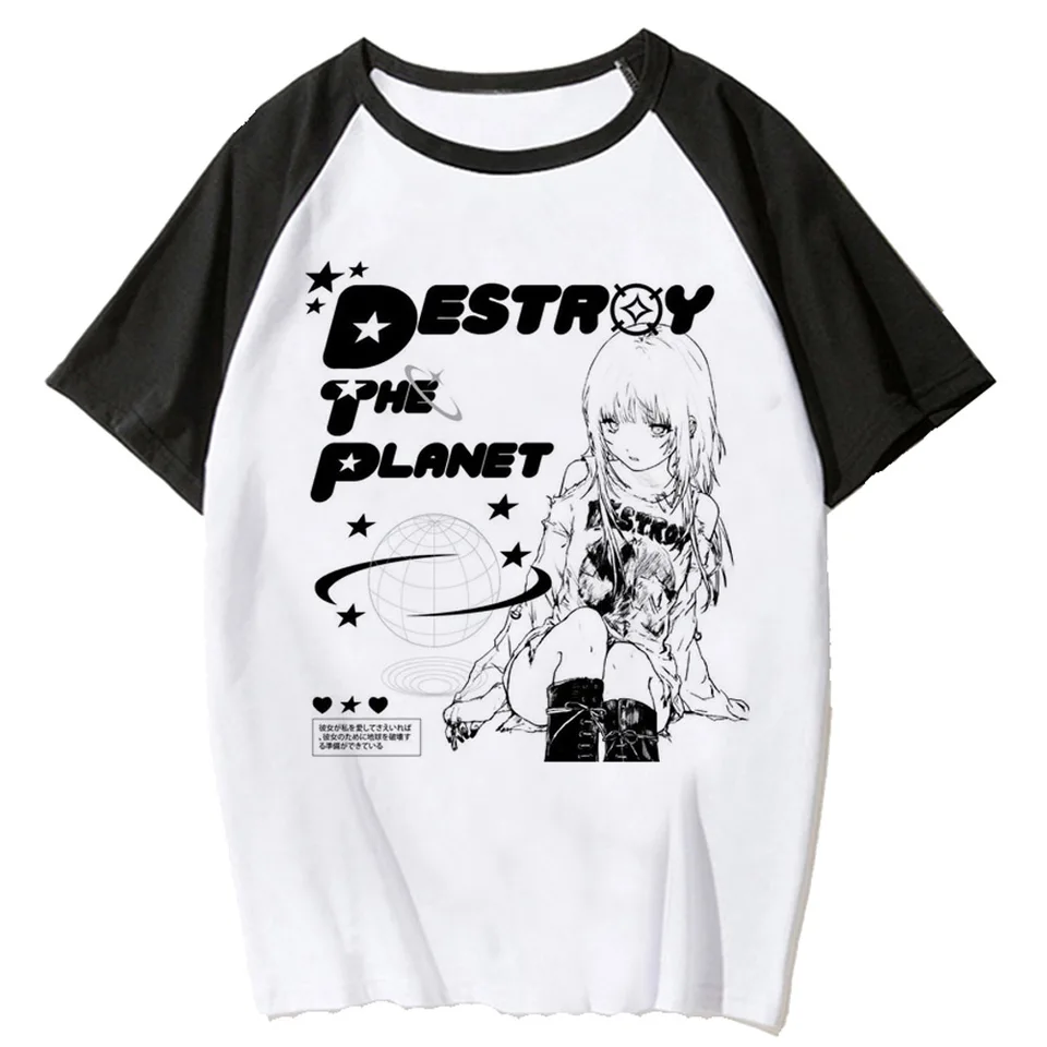 Y2K Cyber ​​Manga Funny Tshirt Ženy Harajuku Streetwear Anime Top Funny Funny 2000 Designer Designer oblečenie