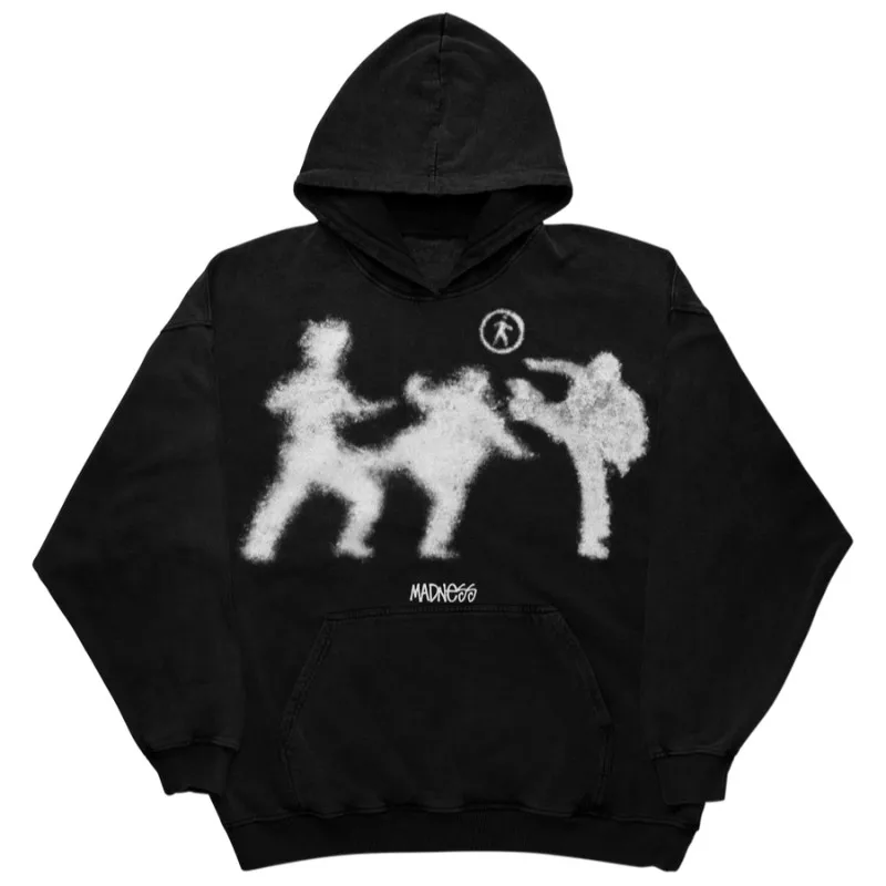 Y2K Dámsky vintage okrúhly krk s dlhým rukávom mikina mikiny s veľkým hip hop punk graffiti tlačené vrcholy hip hop punk streetwear