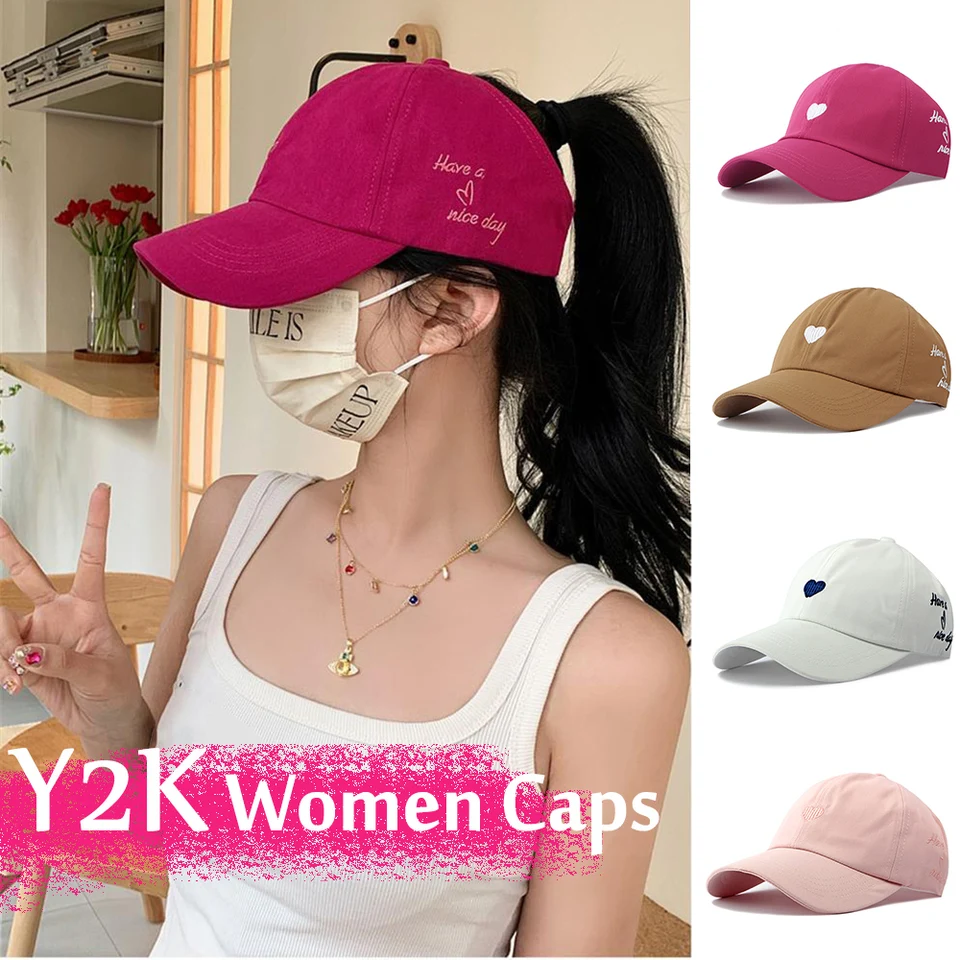 Y2K Fashion Girls Ženy baseballové čiapky