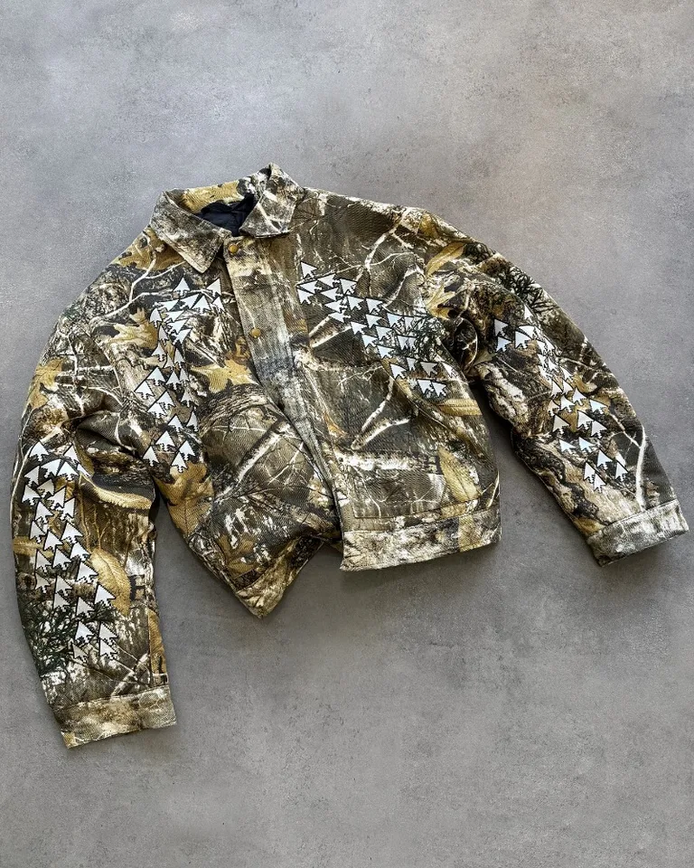 Y2K Fashion New Leaf Printing Výšivka baseball uniforma bunda Men High Street Vintage Populárny punk neformálny pár bunda