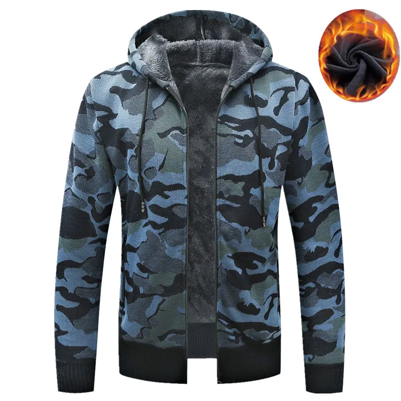 Y2K Harajuku Fashion Zip Up Up Maskouflage s kapucňou svetrové bundy Pánny jesenná zima plus flanel pletený sveter пуловер