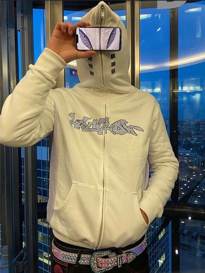 Y2K Hoodie Clothes Zip Hoodie Jacket Hip Hop Hop Streetwear Dámske mikina Grafická tlač Goth Harajuku Grunge Jacket 2022