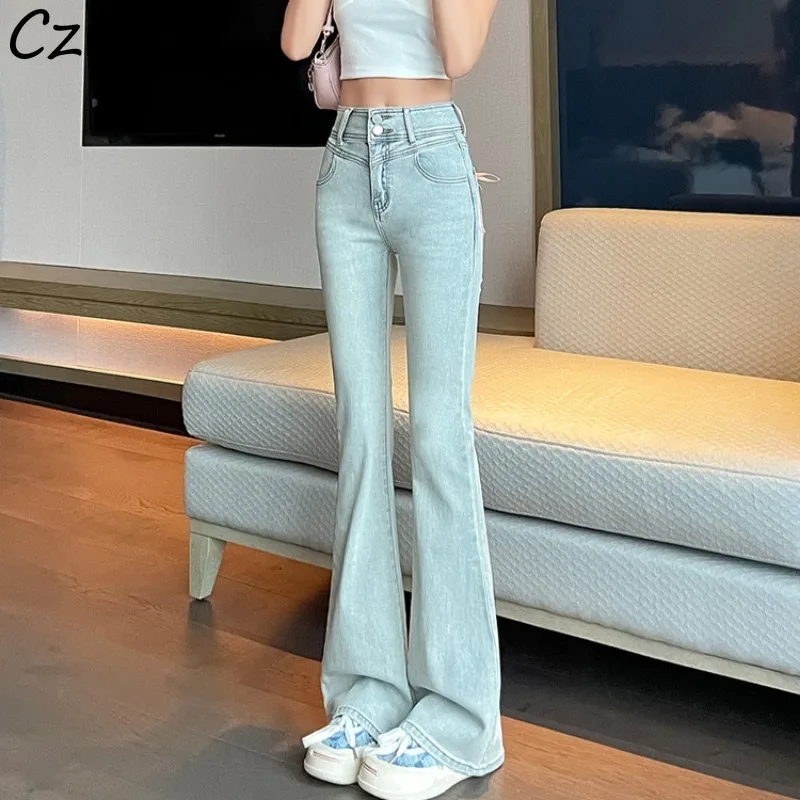 Y2K Jeans Ženy Jeseň jemná temperament Príčinná kauzálna 2000. roky Y2K Cowgirl Clother High Apas Bow Streetwear Navrhované nohavice Denne
