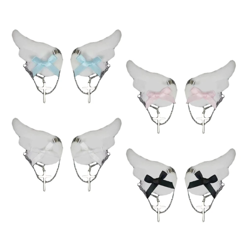 Y2K Klip Sada vlasov pre dievča Harajuku Style Hairclip Subkultúra vlasov Barrettes Bowknot Wing Side Clip Teens Doplnky