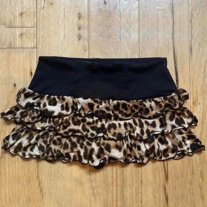 Y2k krátka sukňa Ženy letné grafické grafické gotické punk vintage streetwear hip hop leopard tlače estetika sexy sukne 2000 -tych rokov emo dievčatá