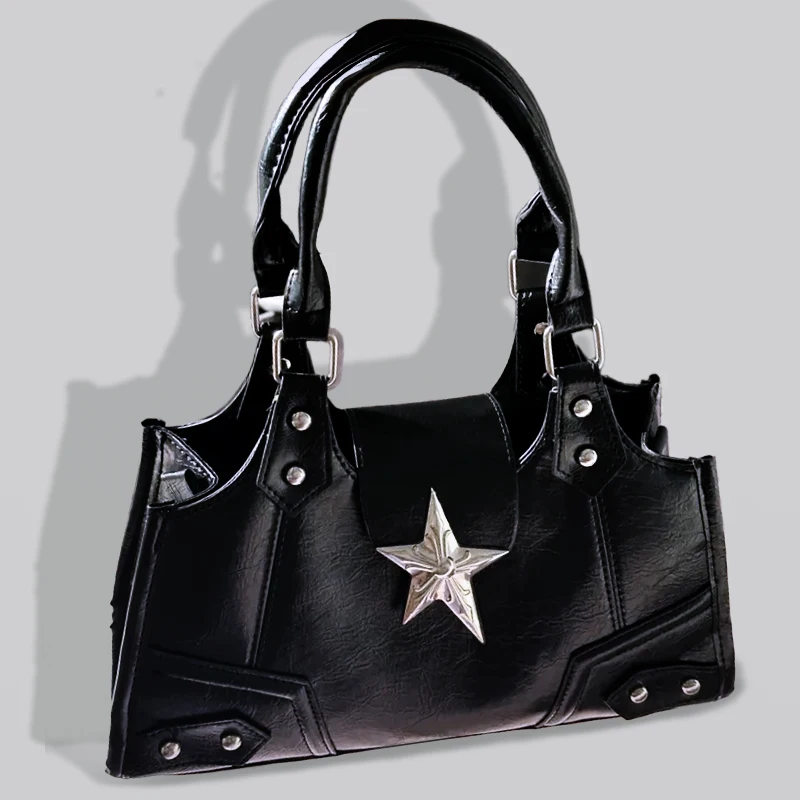 Y2K Kórejská gotická hviezda Girl Black Bag Aestetic Vintage Fairy Grunge Punk Goth Goth Capeck Ramery Kabelky Bucks Tote Bags