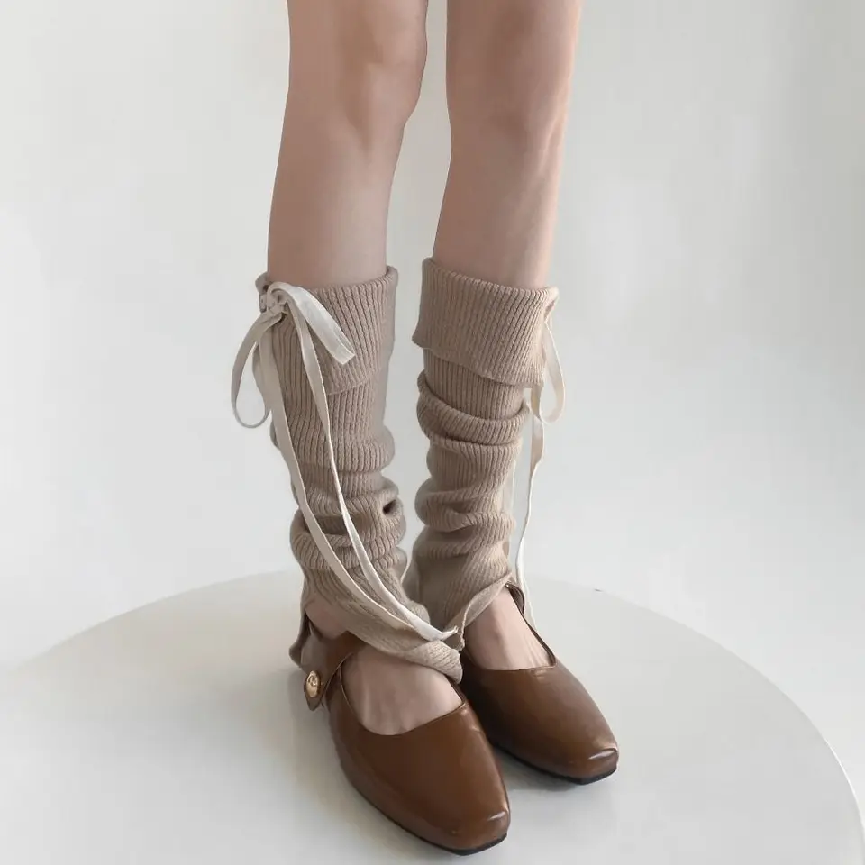 Y2K Lace Up Ohriaty nohy ohrievače motýliky na kravatu dám