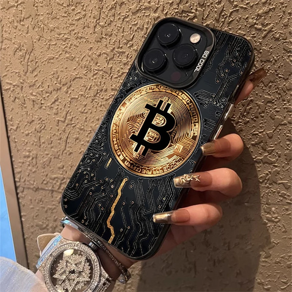 Y2K Luxury Bitcoin B Puzdro pre telefón Samsung Galaxy S25 S24 S23 S22 S21 S20 Note20 Fe Ultra Plus 4G 5G Anti Fall Matte zadný kryt