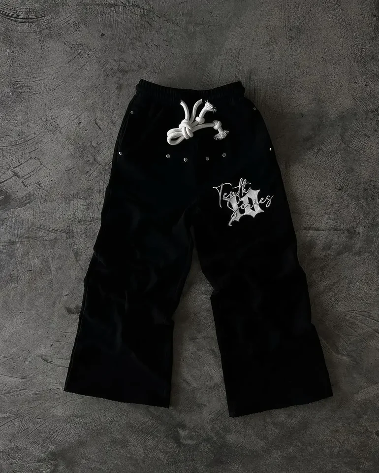 Y2K New Trend Street Športové nohavice Pánske hip-hopové listy Harajuku Vyšívané voľné ležérne nohavice Nové elastické pásy Jogging Pants