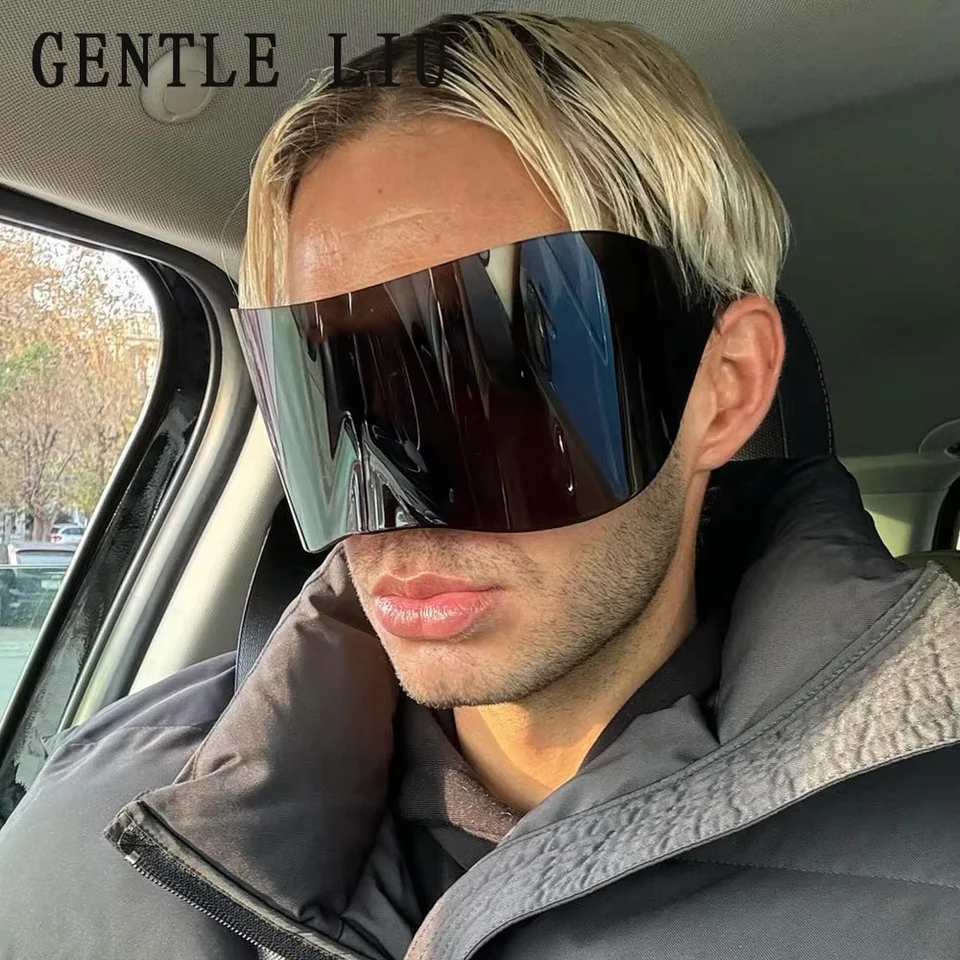 Y2k retro nadmerné slnečné okuliare Maska Ženy Punk Goggle Športové slnečné okuliare pre mužov Dámske dizajnérske dizajnérske okuliare Shield Sol Sol