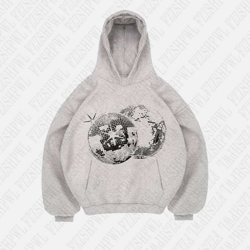 Y2K s dlhým rukávom Top Fashion Hip Hop Punk Loose Pullovers Sweaters estetika Grafická tlač vintage gotická elegantná pohodlná 2000s