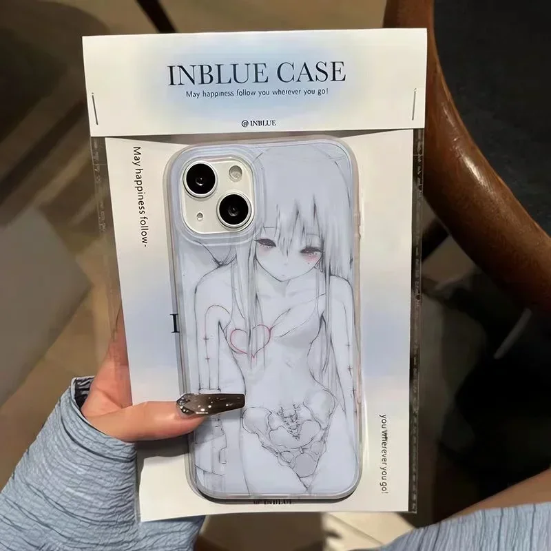 Y2K Sexy Anime Girl pre iPhone 16 14 13 12 12 Mini 15 por max plus čistý silikónový pokrývku proti pádu s 2024 novou vysokou kvalitou
