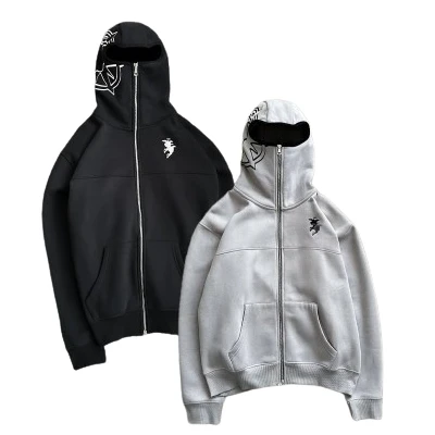 Y2K Streetwear Hoodie Retro Pattern vyšívaná nadmerná kapucňa nové vrcholy Harajuku Gothic Jacket Clothing Men Dámske oblečenie