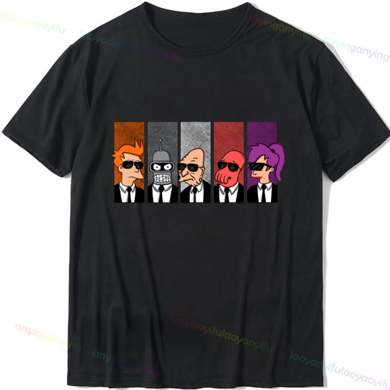 Y2K Top Funny Pattern Tričká-Futurama- klasika anime košeľa karikatúra unisex streetwear short-slev grafické tričká