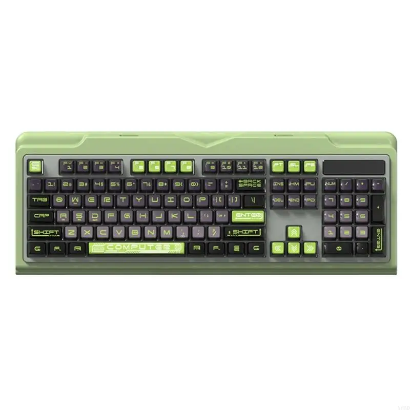 Y8AD 1Set šedo zelené prepisy PBT Keycap 116Keys ASA pudingy Keycaps pre mechanické klávesnice