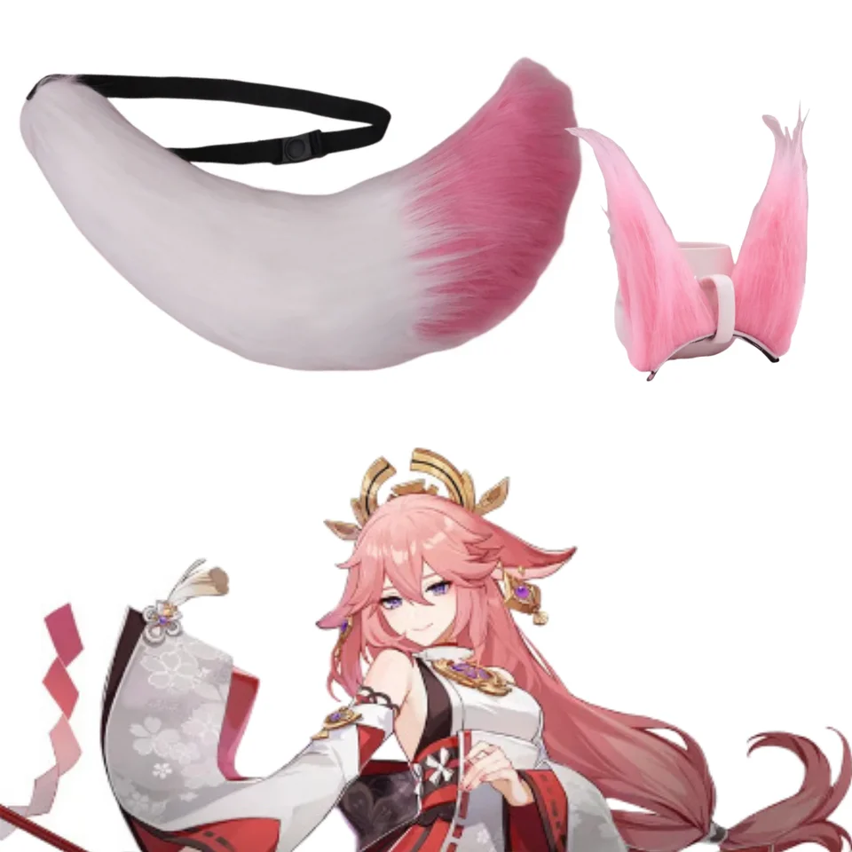 Yae Miko Guuji Yae Cosplay parochňa parochňa Game parochňa chvost hlava pokrývky anime rekvizity
