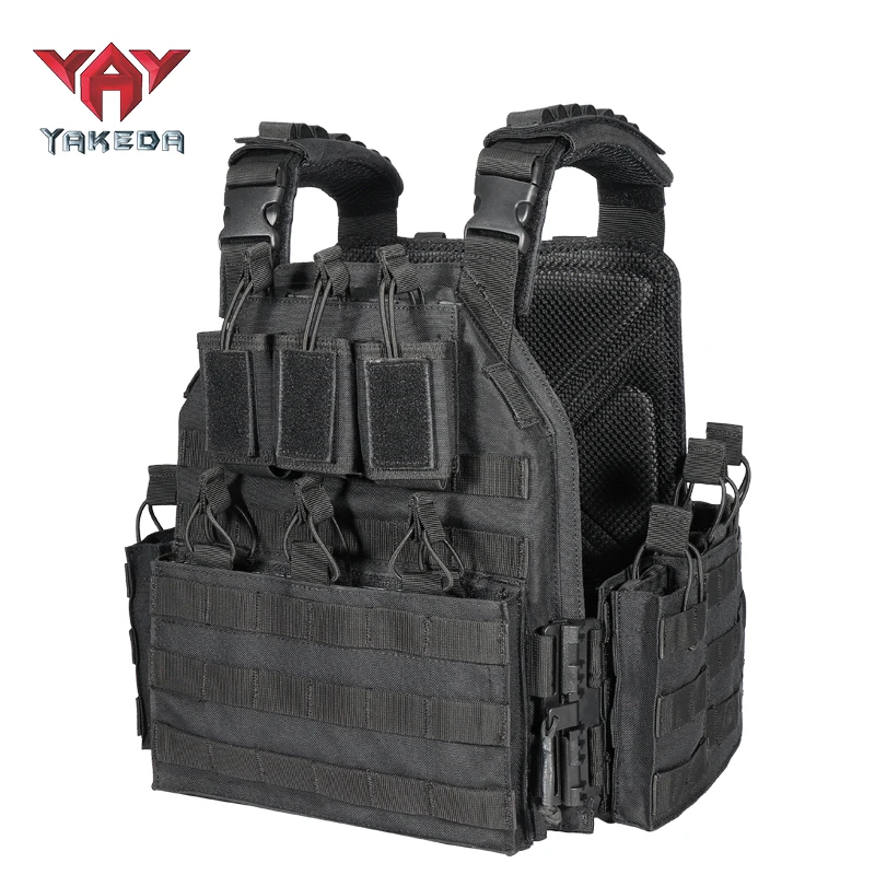 Yakeda Outdoor Hunting CS Game Equipment Rýchle uvoľnenie Gun Battle Field Black Multi-Camera taktická vesta