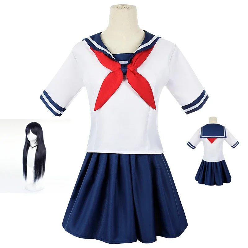 Yandere Ayano Aishi Simulator Cosplay kostýmy Anime Girls JK Uniform Sailor Suit Trič