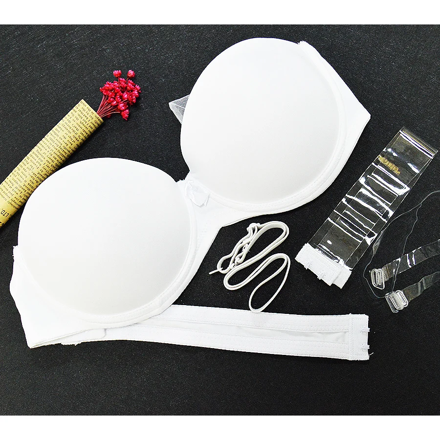 Yandw Hot Push Up podprsenka biela veľká veľkosť braleta spodná bielizeň Ženy halter bez ramienok sexy bh svadba Abcdef 70 75 80 85 90 95